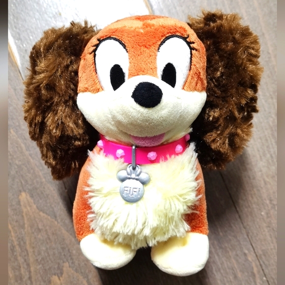 Disney Store Fifi Minnie Mouse Dog Disney Jr Plush Stuffed Animal Toy 6" - Picture 1 of 8